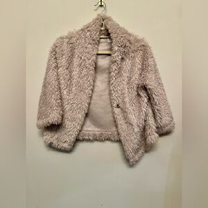 Dylan Soft Faux Fur Sweater in Light Beige-Small